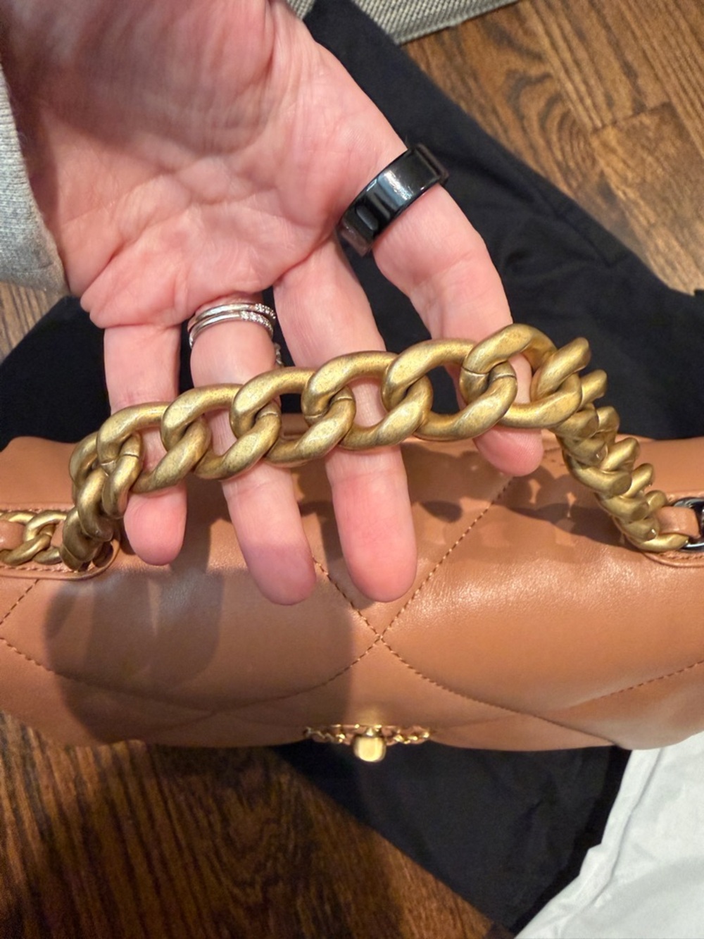 Chanel 19 Small Medium Caramel Brown Flap Bag - Picture 7 of 8